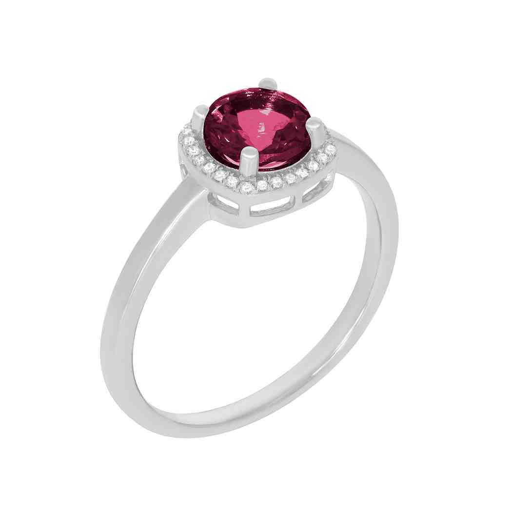 Round Ruby with a Halo Engagement Ring PD31345ALR RUBY